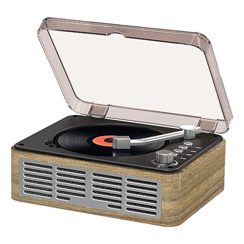 Radio FM de reproductores de CD portátiles para el reproductor de música de madera para el hogar para control remoto y cableado remoto Walnut Brown